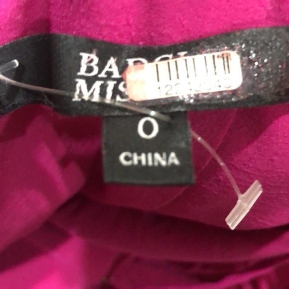 Badgley Mischka Formal Dress Gown Size 0 Magenta Crepe Caged Strappy Draped - Picture 5 of 9